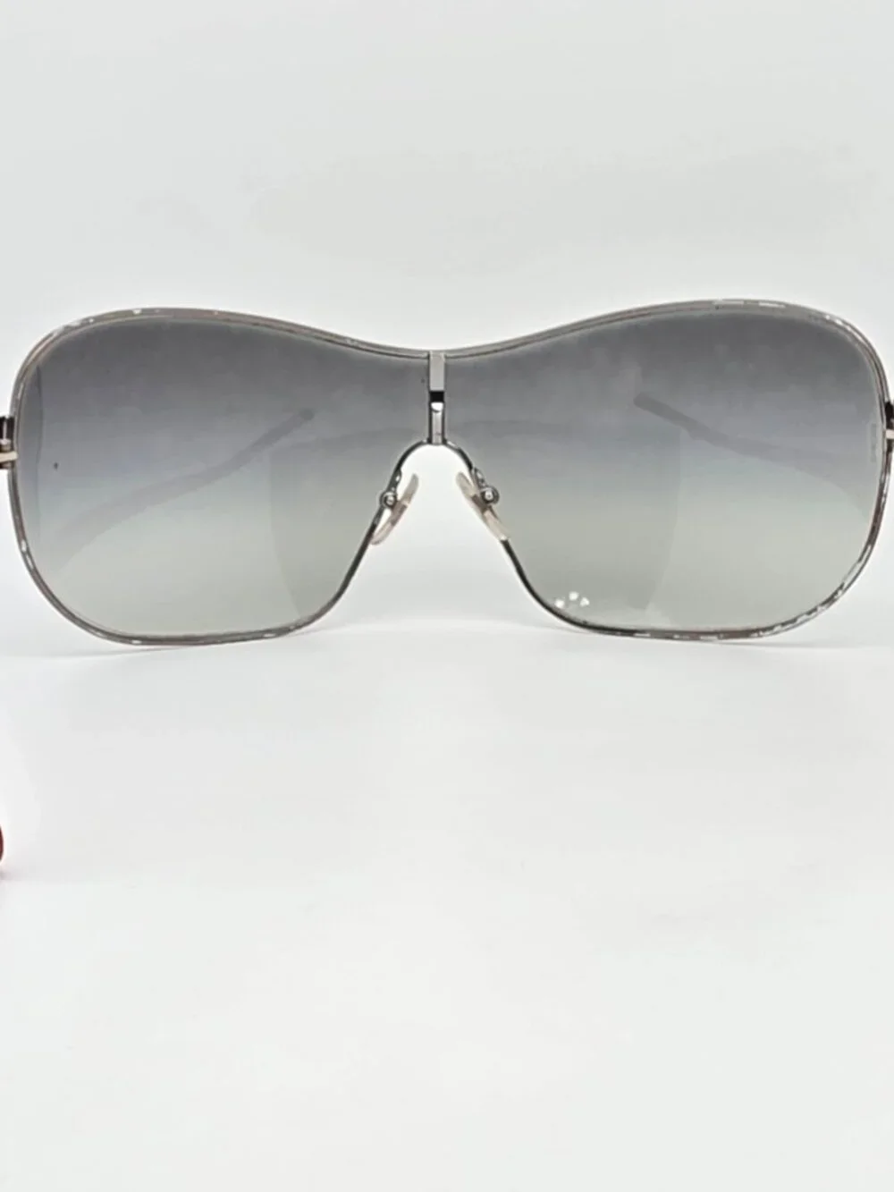 Dolce & Gabbana D&G6053 328/8G Gunmetal Plaid Frame Grey Lens Shield Sunglasses